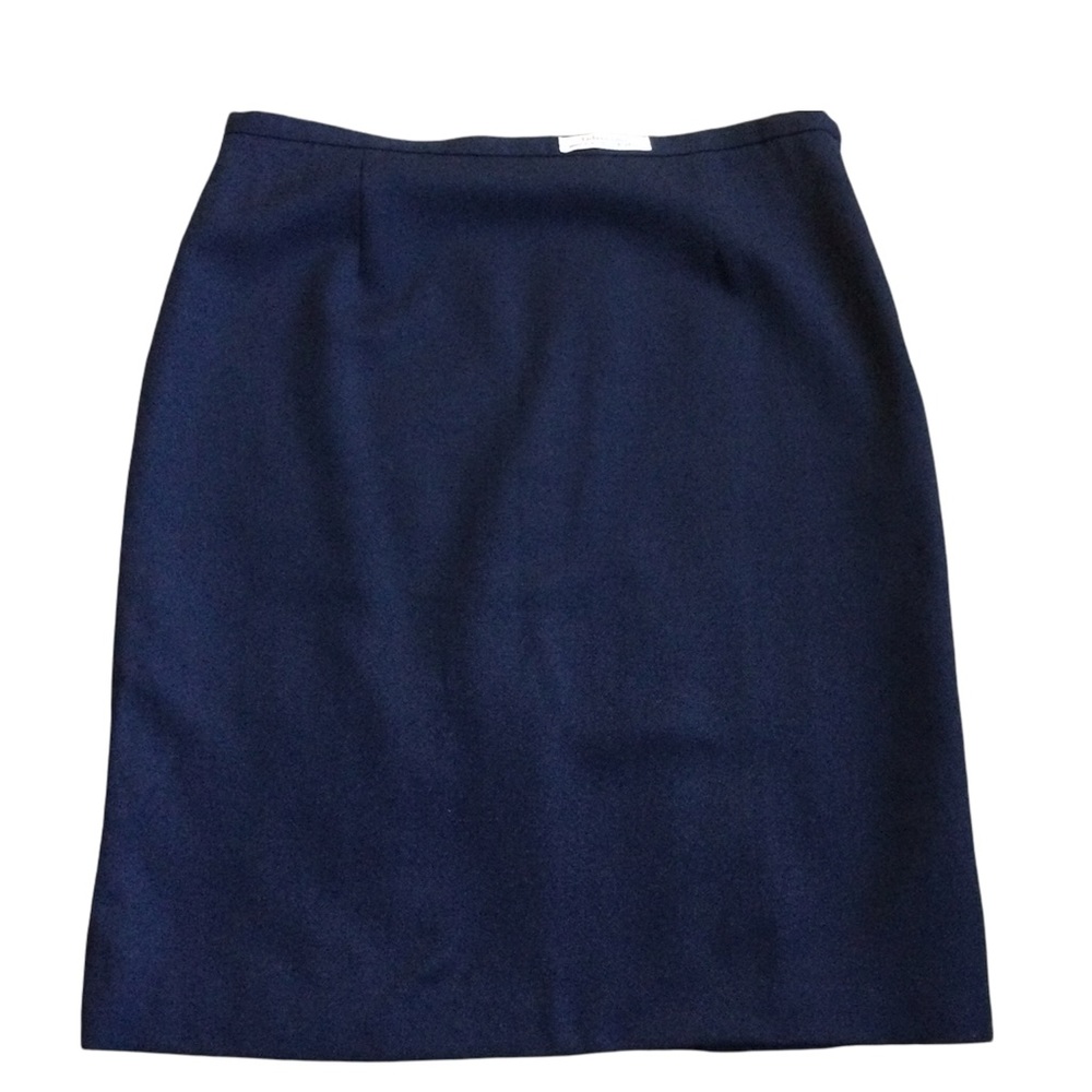 Pendleton Skirt Virgin Wool Navy Blue Size 14 Pencil Petite